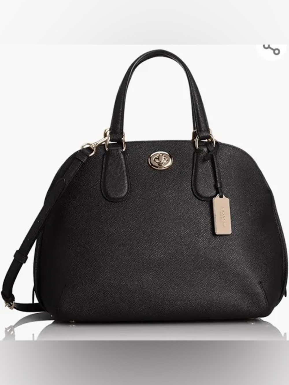 Coach Prince Street Satchel In Black Leather With Gold Toned Hardware